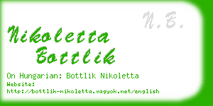 nikoletta bottlik business card